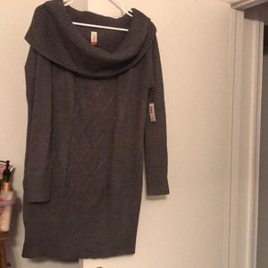 Dark grey sweater dress